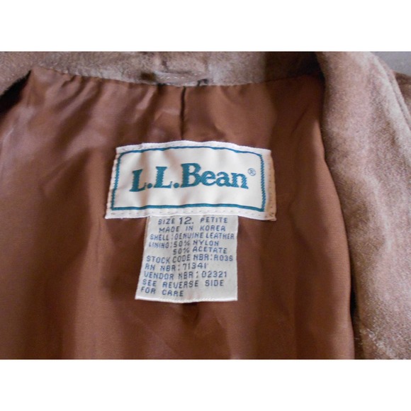 LL Bean Women's Suede Leather Single Button Blazer Size 12 Petite - Picture 8 of 9